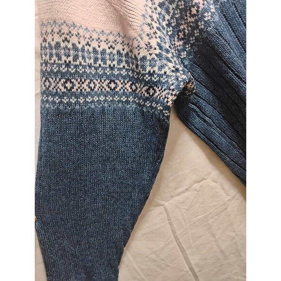 Vintage Pink/Blue Womens Sweater Basic Editions Plus 1 XL Long Sleeve V neck - Picture 6 of 16